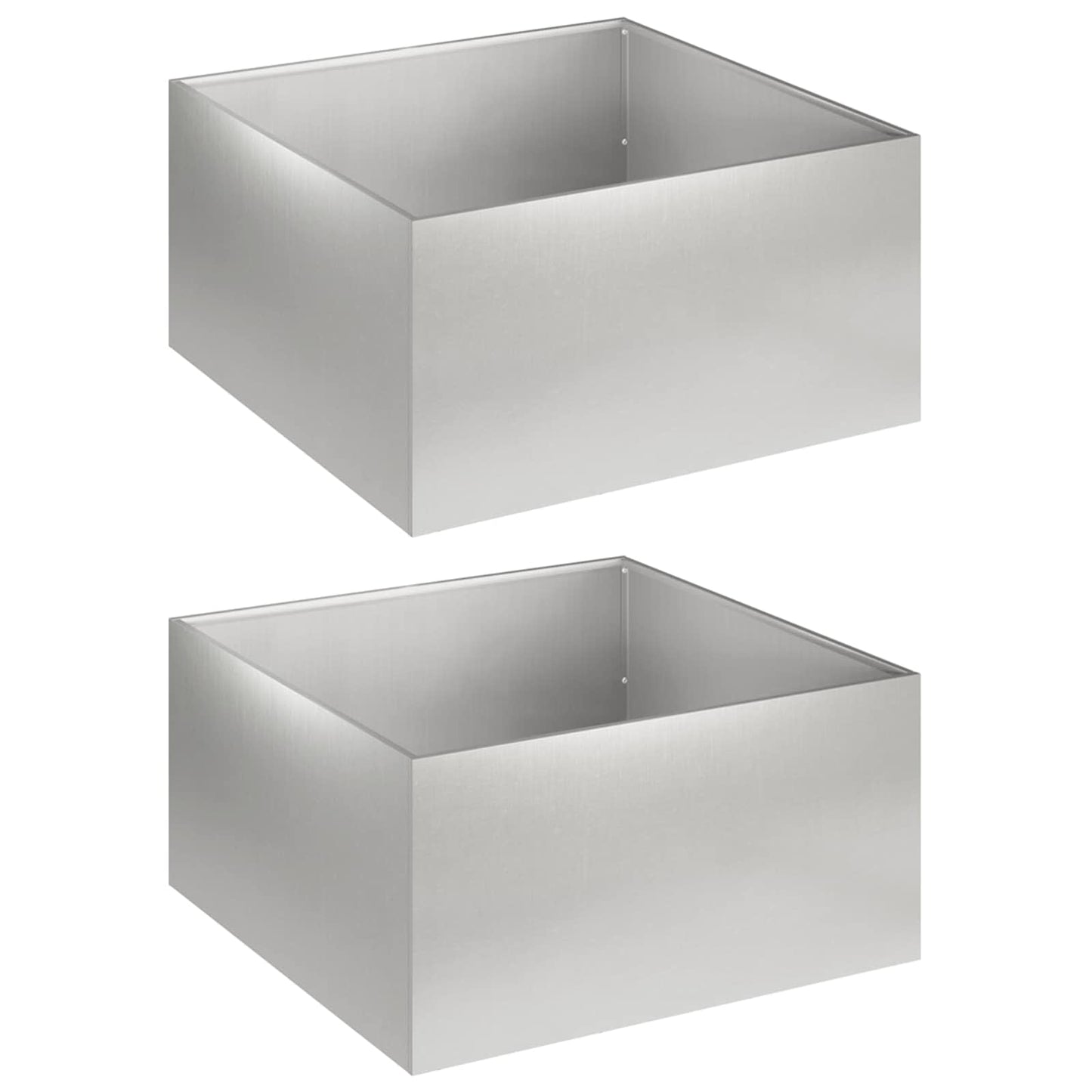Garden Planter 2 pcs Silver 40 x 40 x 30 cm Stainless Steel