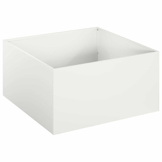 Garden Planter White 60 x 60 x 30 cm Cold-rolled Steel