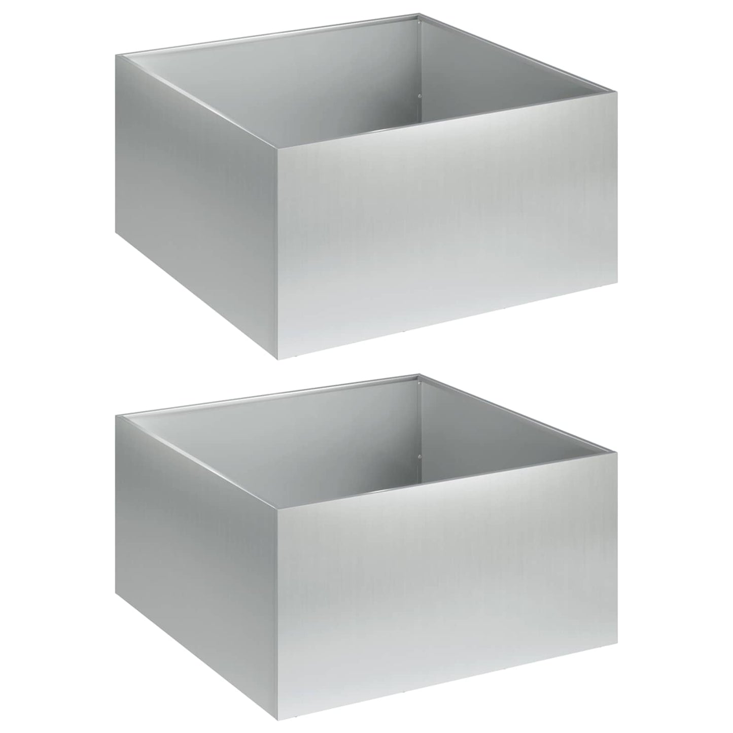 Garden Planter 2 pcs Silver 60 x 60 x 30 cm Galvanised Steel
