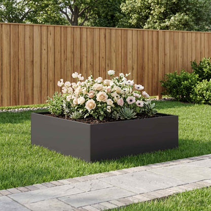 Garden Planter Black 80 x 80 x 30 cm Cold-rolled Steel