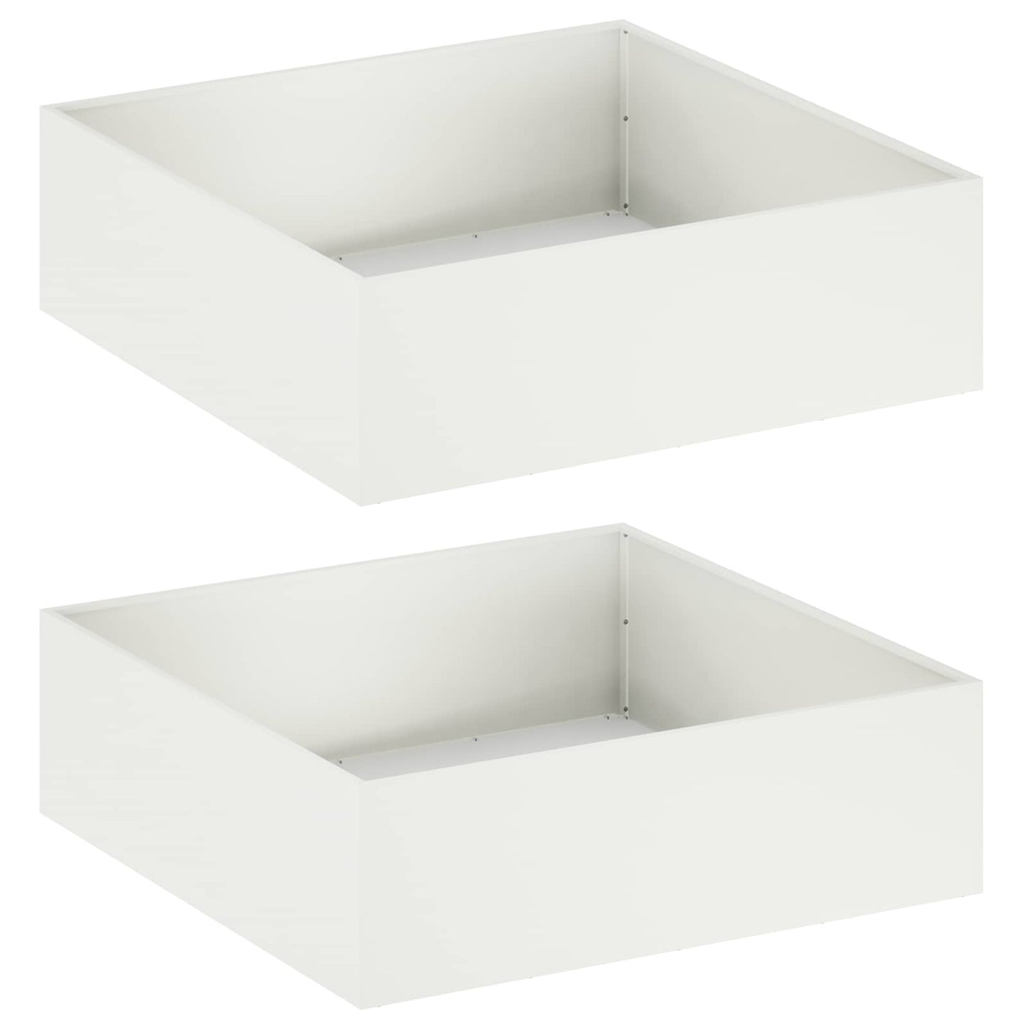Garden Planter 2 pcs White 80 x 80 x 30 cm Cold-rolled Steel