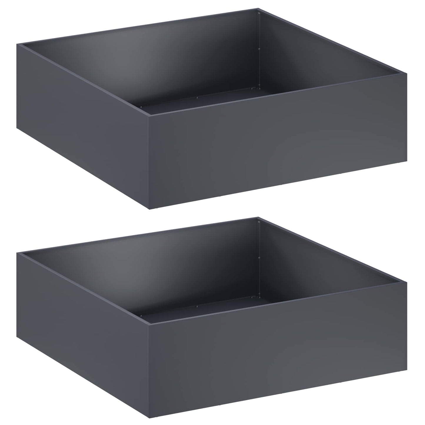 Garden Planter 2 pcs Anthracite 80 x 80 x 30 cm