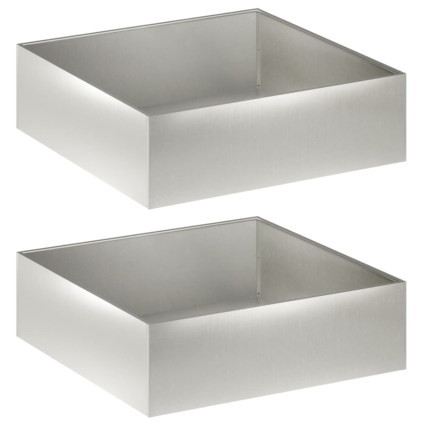 Garden Planter 2 pcs Silver 80 x 80 x 30 cm Stainless Steel