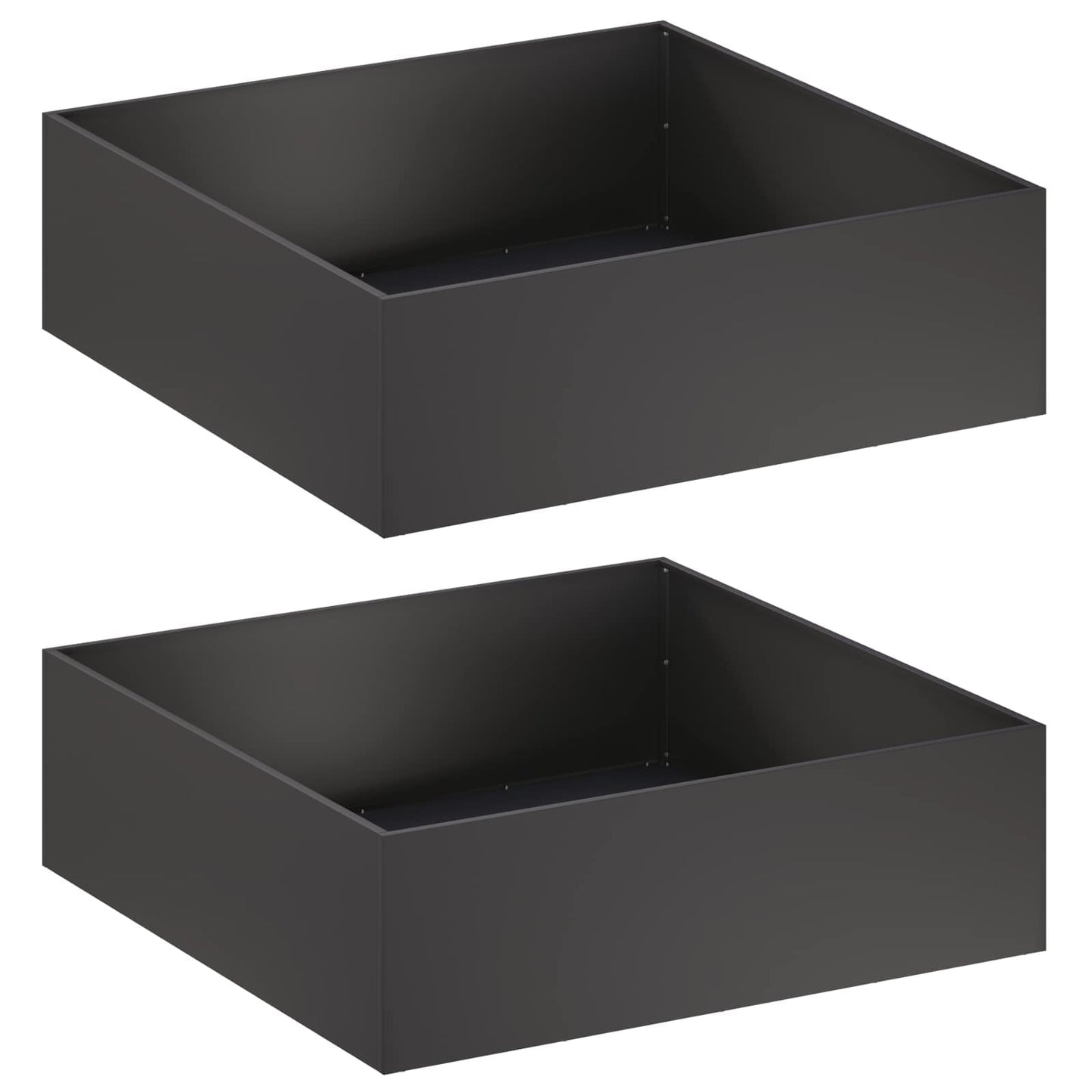 Garden Planter 2 pcs Black 100 x 100 x 30 cm Cold-rolled Steel