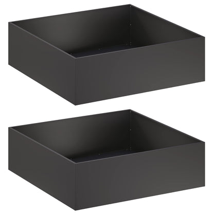 Garden Planter 2 pcs Black 100 x 100 x 30 cm Cold-rolled Steel