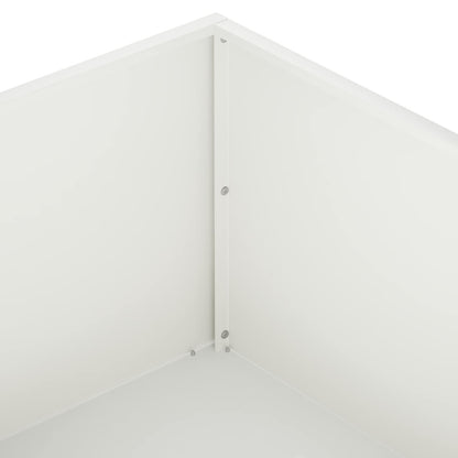Garden Planter 2 pcs White 100 x 100 x 30 cm Cold-rolled Steel