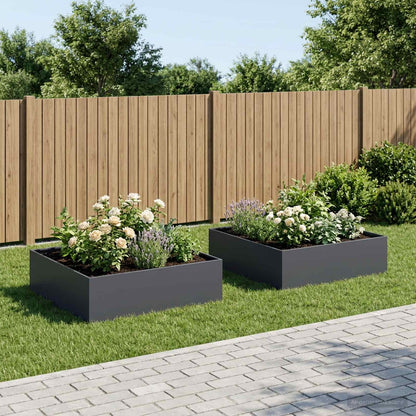 Garden Planter 2 pcs Anthracite 100 x 100 x 30 cm