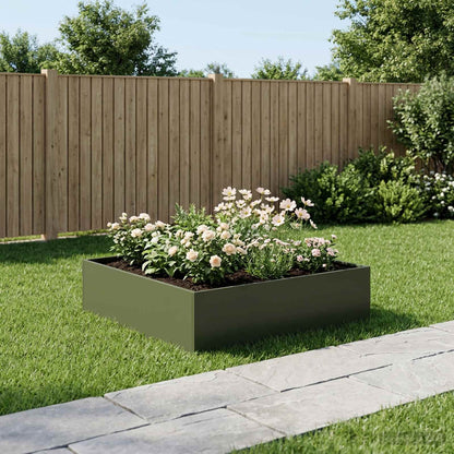 Garden Planter Olive Green 100 x 100 x 30 cm Cold-rolled Steel