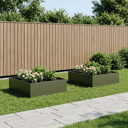 Garden Planter 2 pcs Olive Green 100 x 100 x 30 cm