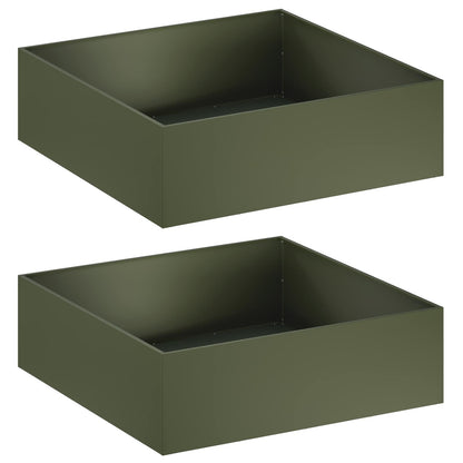 Garden Planter 2 pcs Olive Green 100 x 100 x 30 cm