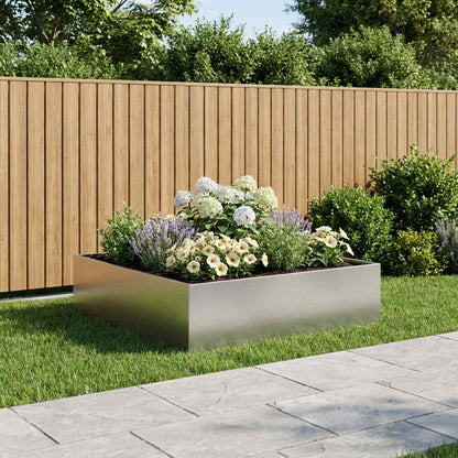 Garden Planter Silver 100 x 100 x 30 cm Stainless Steel