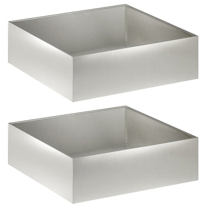 Garden Planter 2 pcs Silver 100 x 100 x 30 cm Stainless Steel