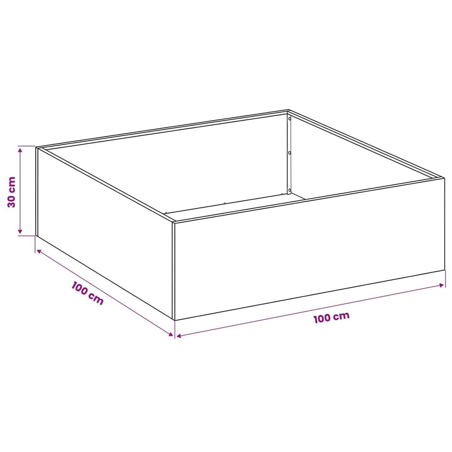 Garden Planter 2 pcs Silver 100 x 100 x 30 cm Stainless Steel