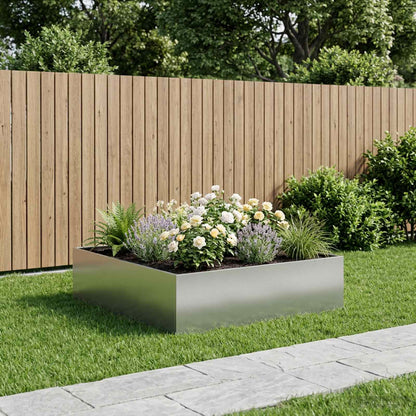 Garden Planter Silver 100 x 100 x 30 cm Galvanised Steel