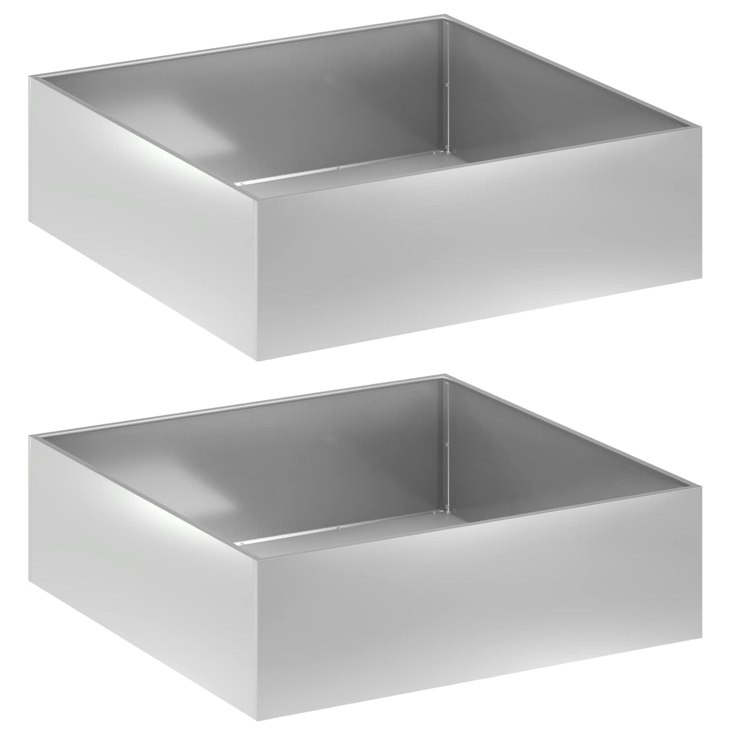 Garden Planter 2 pcs Silver 100 x 100 x 30 cm Galvanised Steel
