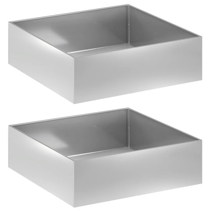 Garden Planter 2 pcs Silver 100 x 100 x 30 cm Galvanised Steel