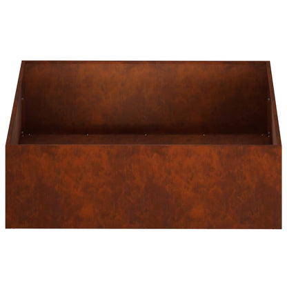 Garden Planter Rusty 100 x 100 x 30 cm Weathering Steel