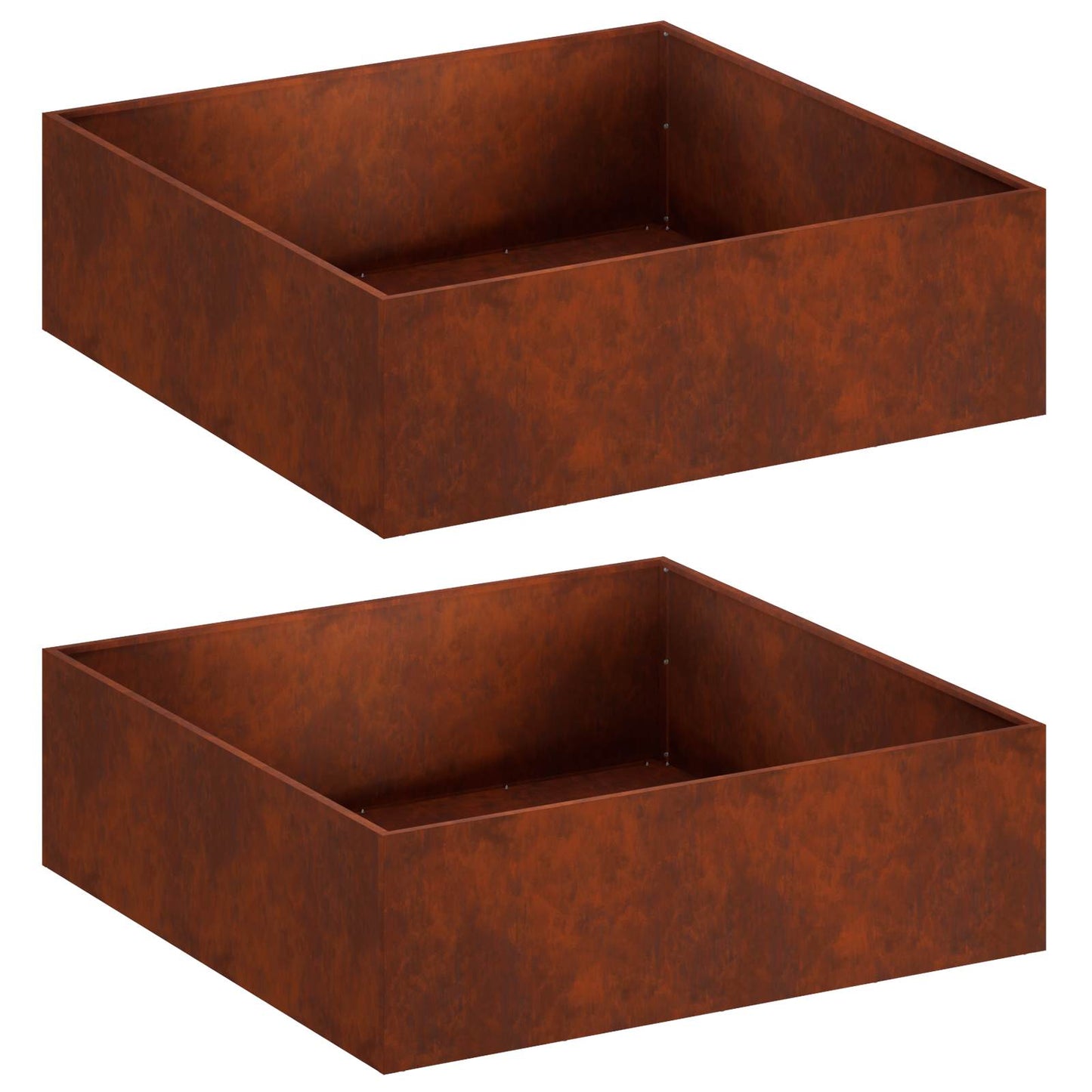 Garden Planter 2 pcs Rusty 100 x 100 x 30 cm Weathering Steel