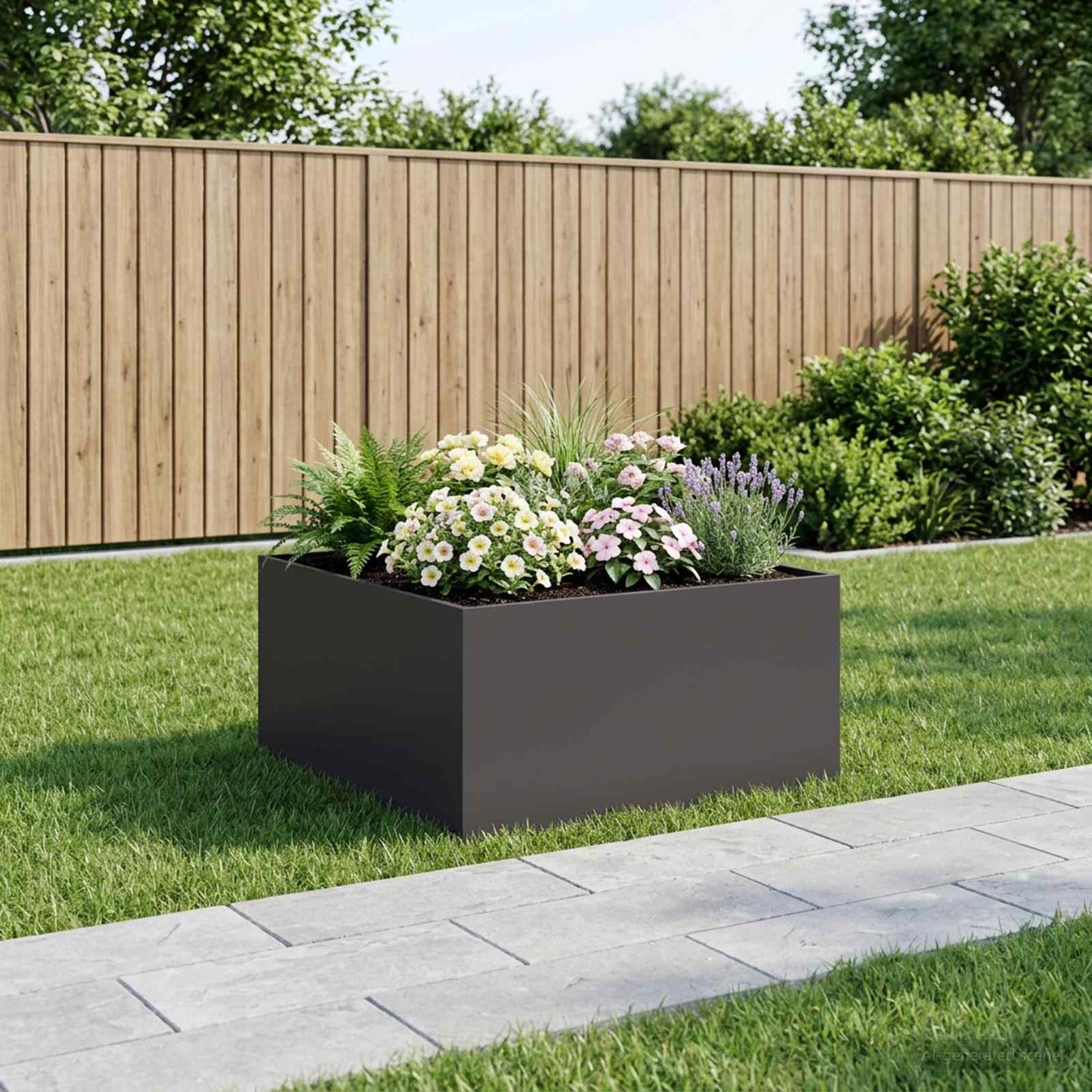 Garden Planter Black 60 x 60 x 40 cm Cold-rolled Steel