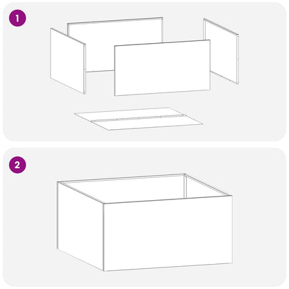 Garden Planter 2 pcs Black 60 x 60 x 40 cm Cold-rolled Steel