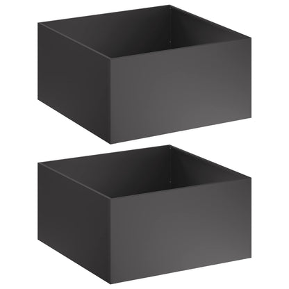 Garden Planter 2 pcs Black 60 x 60 x 40 cm Cold-rolled Steel