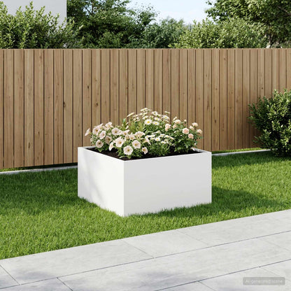 Garden Planter White 60 x 60 x 40 cm Cold-rolled Steel