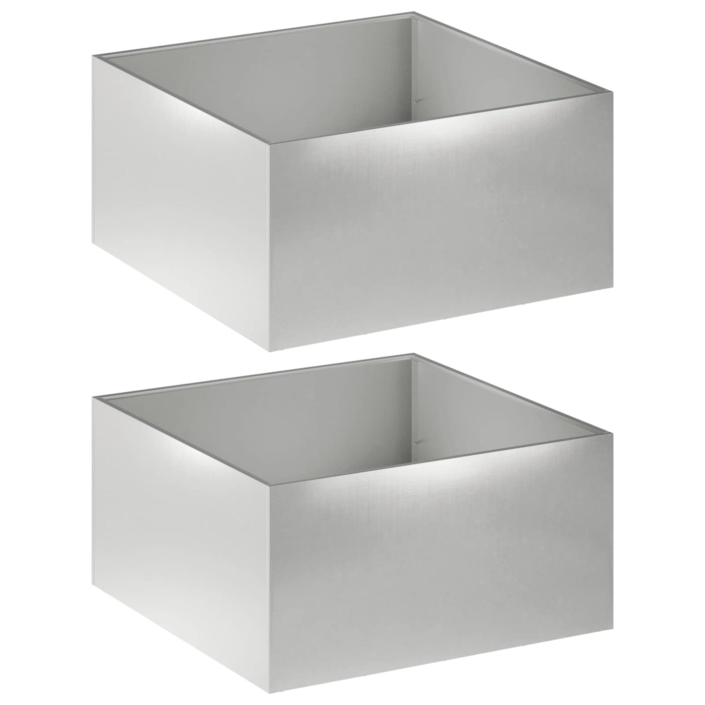 Garden Planter 2 pcs Silver 60 x 60 x 40 cm Stainless Steel