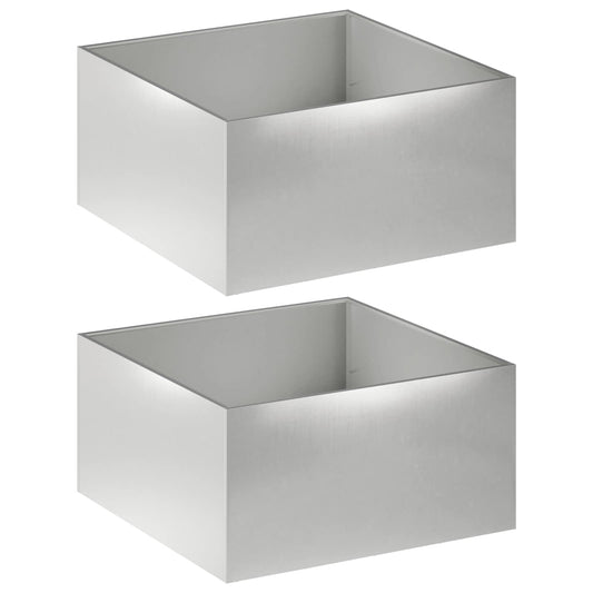 Garden Planter 2 pcs Silver 60 x 60 x 40 cm Stainless Steel