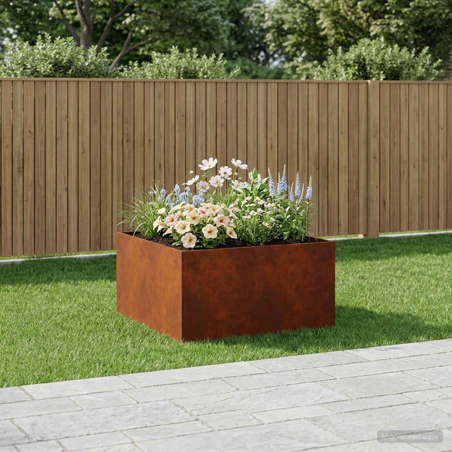 Garden Planter Rusty 60 x 60 x 40 cm Weathering Steel