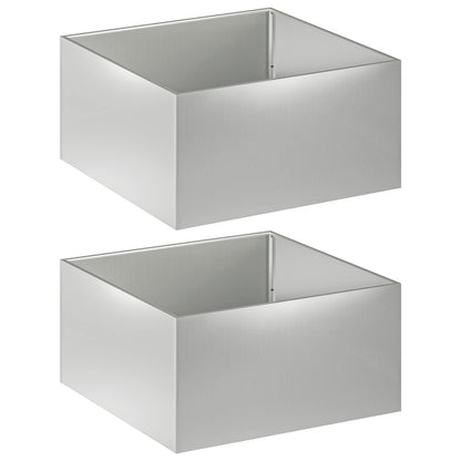Garden Planter 2 pcs Silver 80 x 80 x 40 cm Galvanised Steel