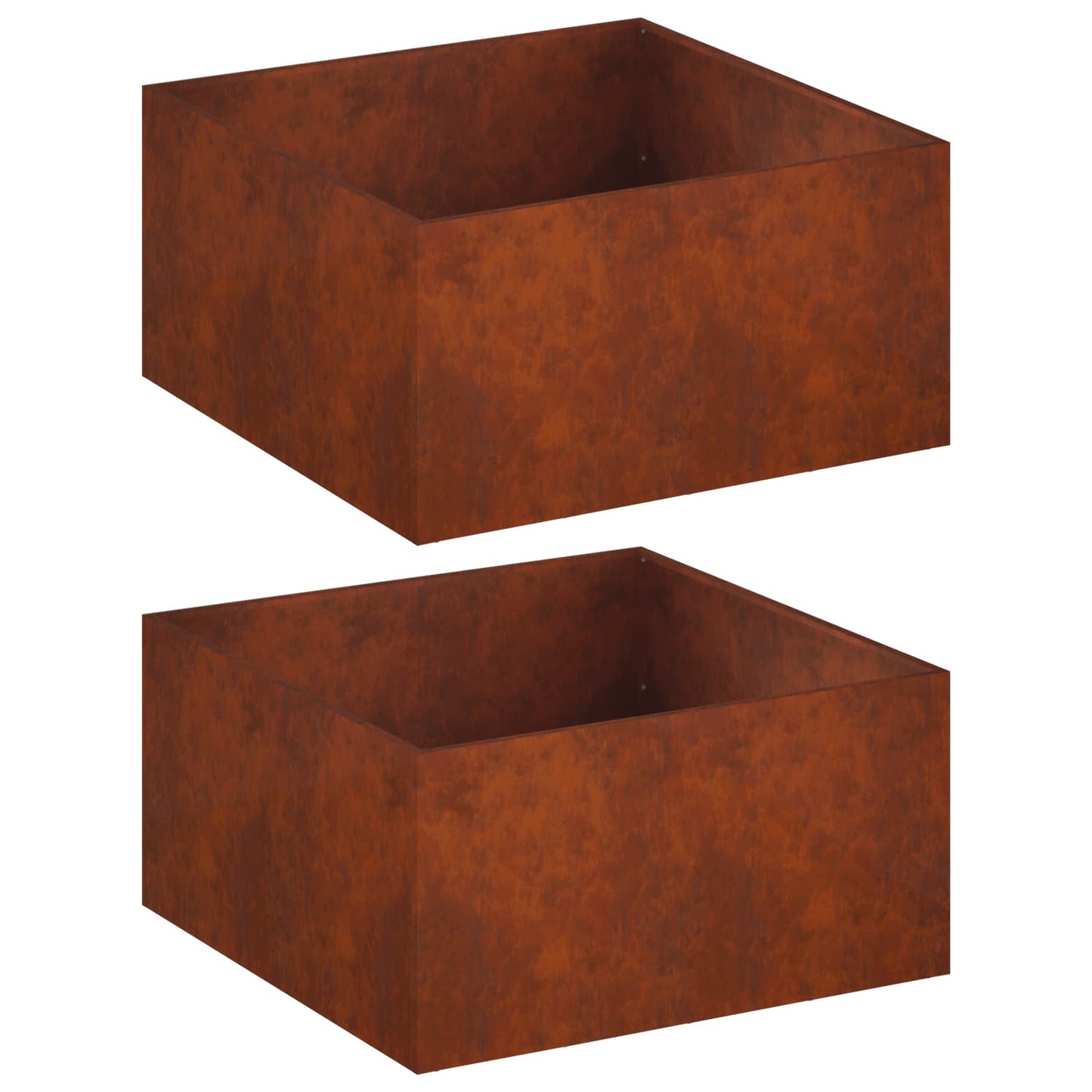 Garden Planter 2 pcs Rusty 80 x 80 x 40 cm Weathering Steel