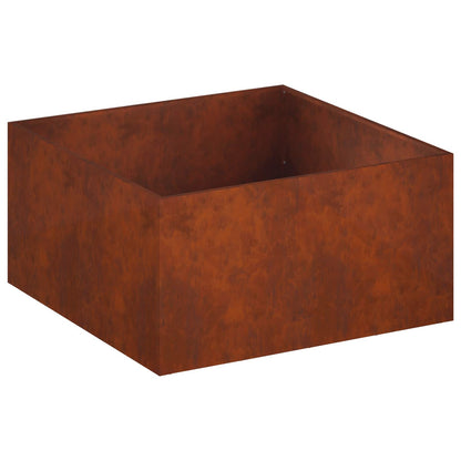 Garden Planter 2 pcs Rusty 80 x 80 x 40 cm Weathering Steel