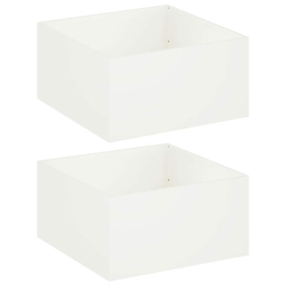 Garden Planter 2 pcs White 100 x 100 x 40 cm Cold-rolled Steel