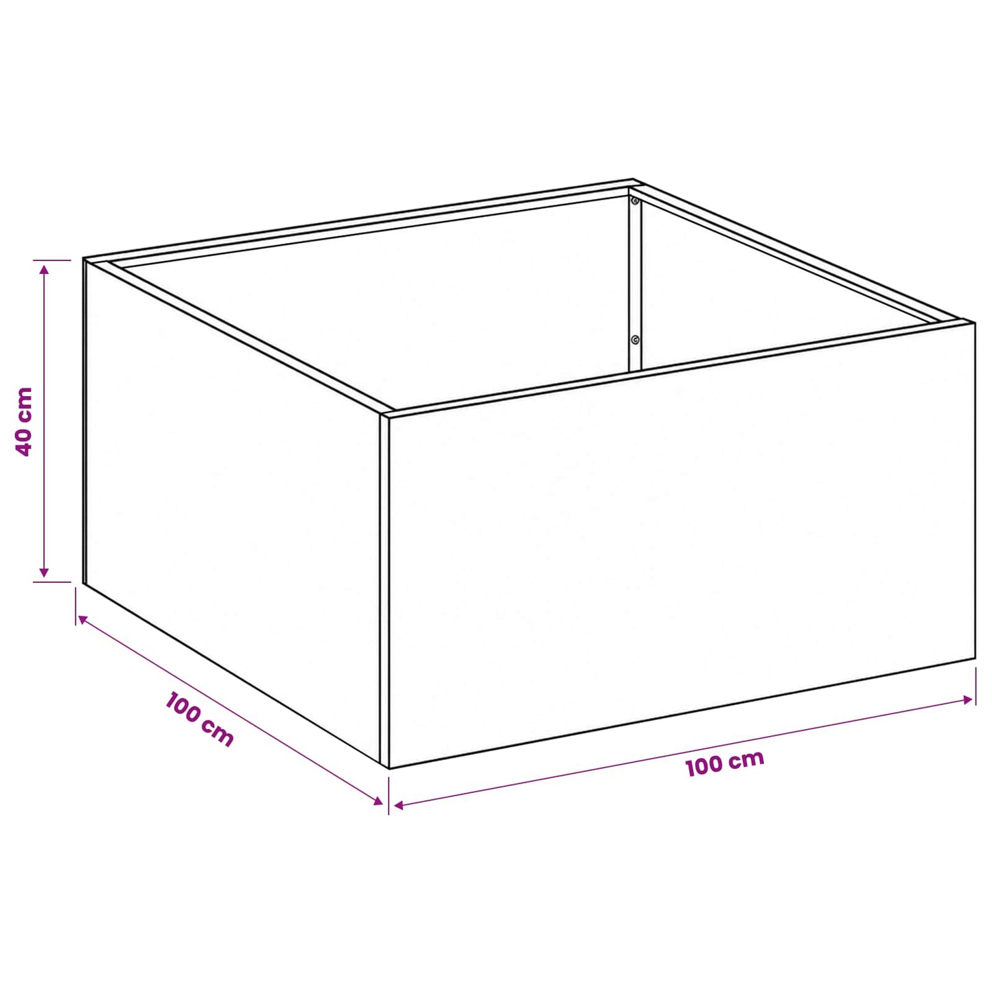 Garden Planter 2 pcs Anthracite 100 x 100 x 40 cm