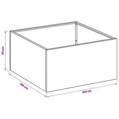 Garden Planter Olive Green 100 x 100 x 40 cm Cold-rolled Steel