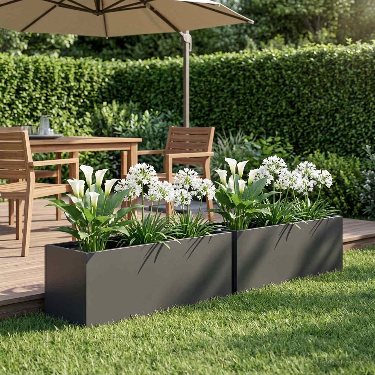 Garden Planter 2 pcs Black 40 x 20 x 20 cm Cold-rolled Steel