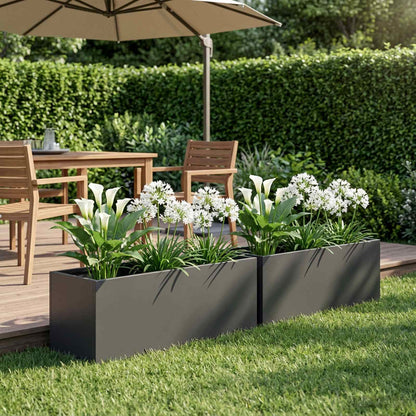 Garden Planter 2 pcs Black 40 x 20 x 20 cm Cold-rolled Steel
