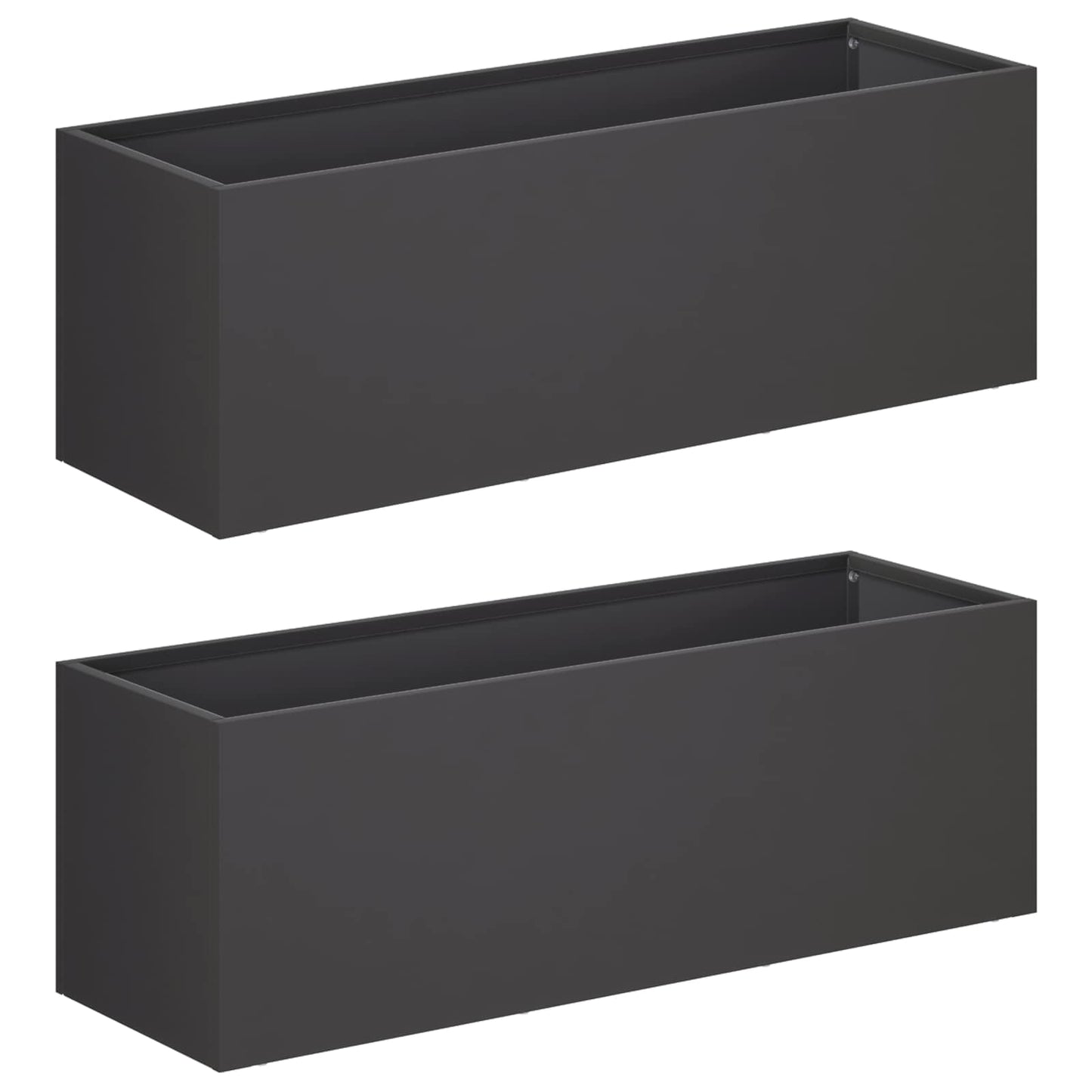 Garden Planter 2 pcs Black 40 x 20 x 20 cm Cold-rolled Steel