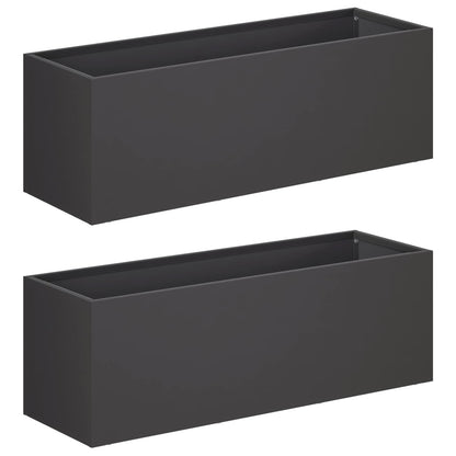 Garden Planter 2 pcs Black 40 x 20 x 20 cm Cold-rolled Steel