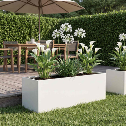 Garden Planter White 40 x 20 x 20 cm Cold-rolled Steel
