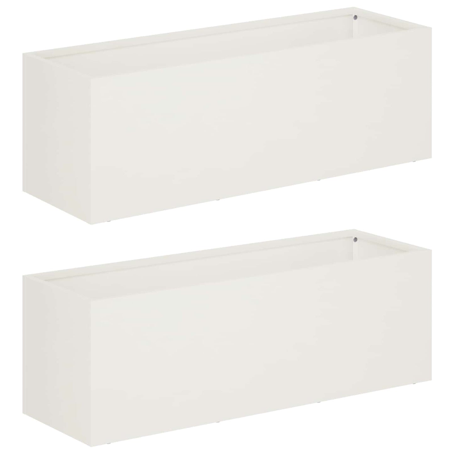Garden Planter 2 pcs White 40 x 20 x 20 cm Cold-rolled Steel