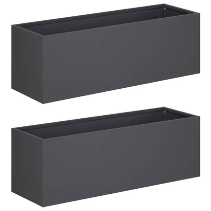 Garden Planter 2 pcs Anthracite 40 x 20 x 20 cm