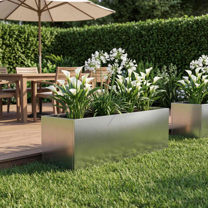 Garden Planter Silver 40 x 20 x 20 cm Stainless Steel