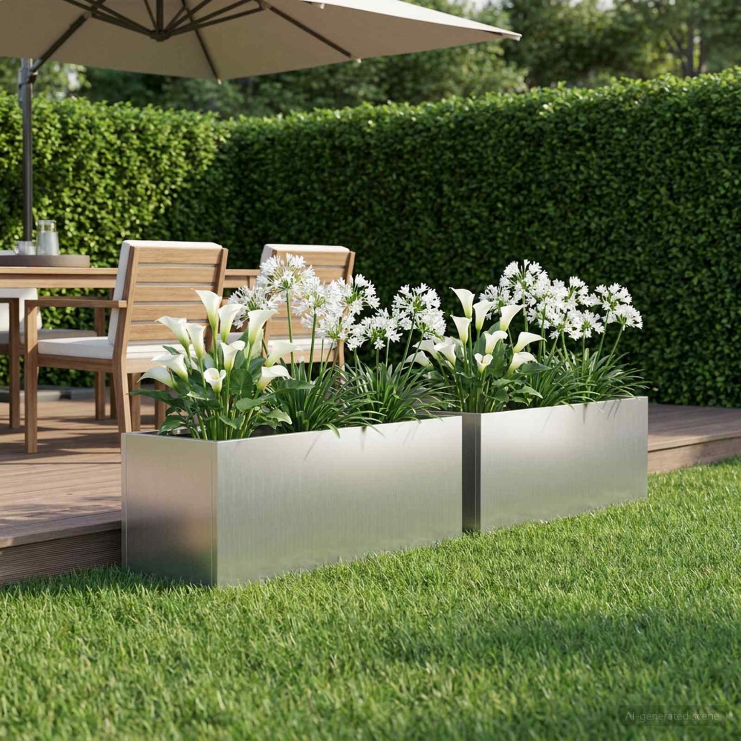 Garden Planter 2 pcs Silver 40 x 20 x 20 cm Galvanised Steel