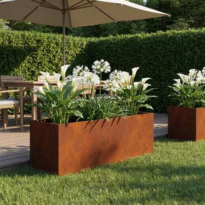 Garden Planter Rusty 40 x 20 x 20 cm Weathering Steel