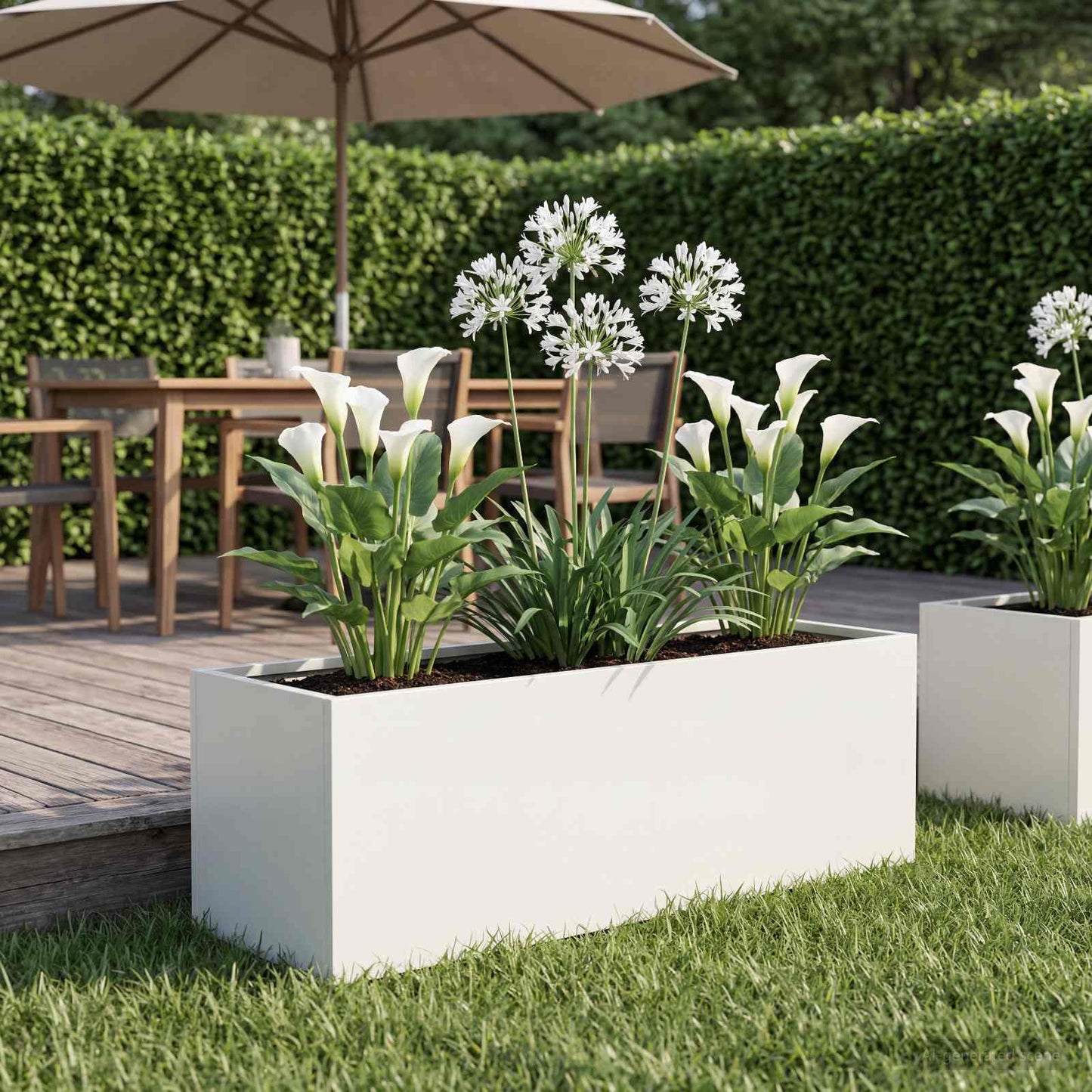 Garden Planter White 60 x 20 x 20 cm Cold-rolled Steel