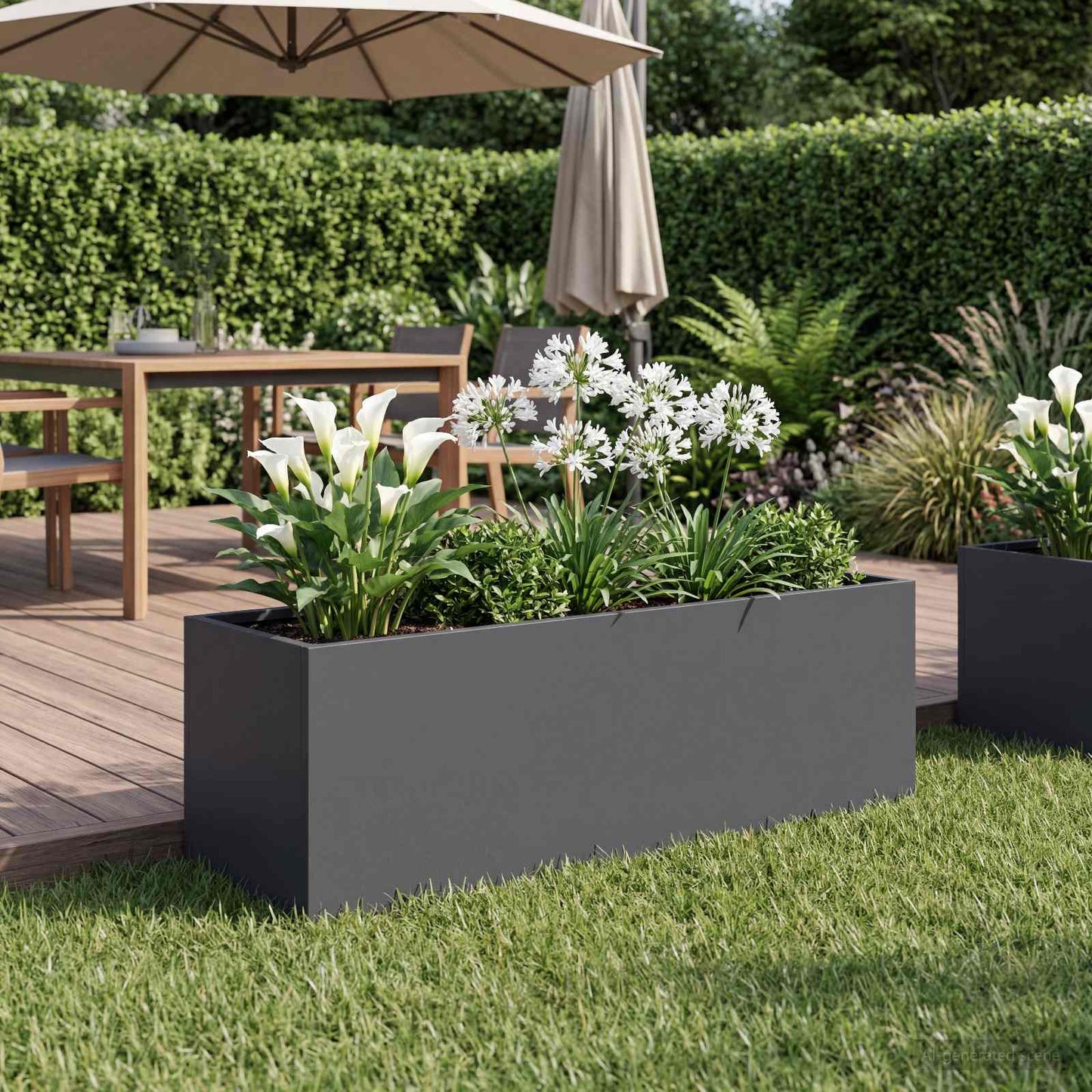 Garden Planter Anthracite 60 x 20 x 20 cm Cold-rolled Steel