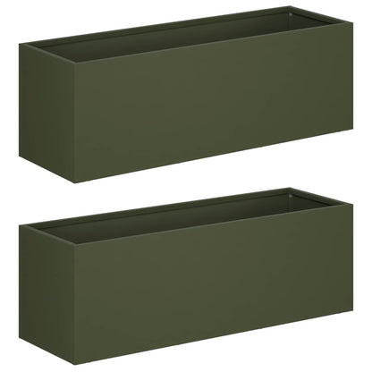 Garden Planter 2 pcs Olive Green 60 x 20 x 20 cm