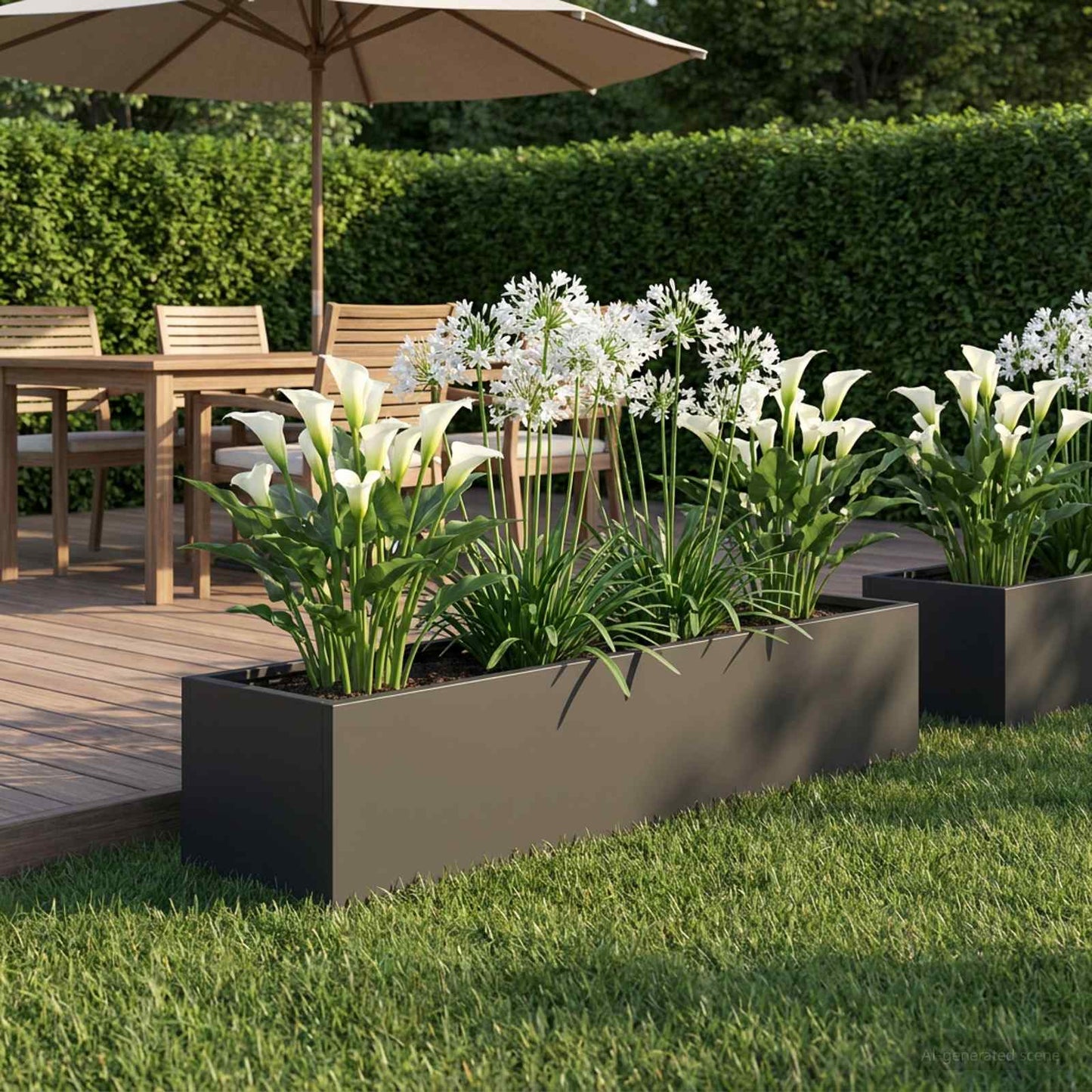 Garden Planter Black 80 x 20 x 20 cm Cold-rolled Steel