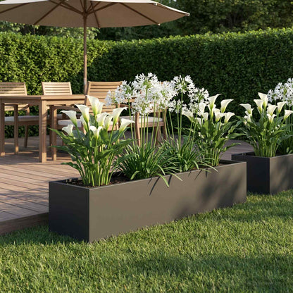 Garden Planter Black 80 x 20 x 20 cm Cold-rolled Steel